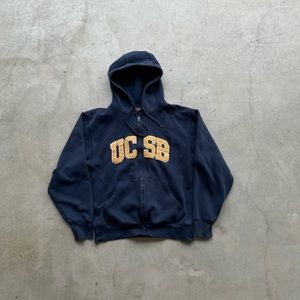 vintage ucsb spellout zip up jacket